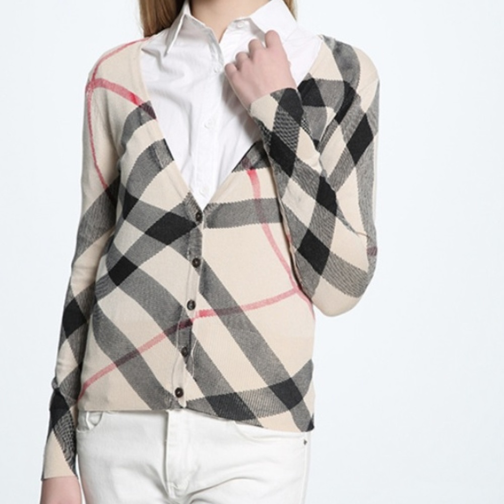 Last 1! Boutique Plaid Knit Cardigan Sweater XS S